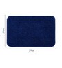 Blue Solid Microfibre 24x16 Inches AntiSkid Bath Mat (Set of 2)