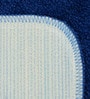 Blue Solid Microfibre 24x16 Inches AntiSkid Bath Mat (Set of 2)