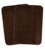 Brown Solid Microfibre 32x20 Inches AntiSkid Bath Mats (Set of 2)