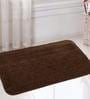 Brown Solid Microfibre 32x20 Inches AntiSkid Bath Mats (Set of 2)