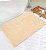 Cream Microfibre Plain Solid 40X24 Inches Antiskid Bath Mat