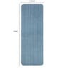 Blue Polyester 47 x 18 Inches Machine Made Floor Runner