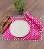 Chorus (19x13) Pink & White Cotton (Set of 2) Placemat