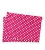 Chorus (19x13) Pink & White Cotton (Set of 2) Placemat
