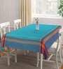 Solid Turquoise Blue Cotton 72X52 Inches Table Runner