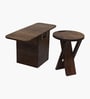 Folding Coffee Table Set In Walnut Finish