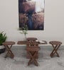 Folding Coffee Table Set In Walnut Finish