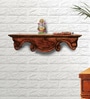 Solid Wood Floating Pooja Shelf In Brown