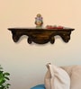 Solid Wood Floating Pooja Shelf In Brown