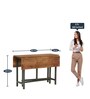 Bryant Solid Wood Foldable 4 Seater Dining Cum Console Table In Premium Acacia Finish