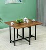 Bryant Solid Wood Foldable 4 Seater Dining Cum Console Table In Premium Acacia Finish