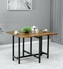 Bryant Solid Wood Foldable 4 Seater Dining Cum Console Table In Premium Acacia Finish