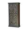 Sturdy Solid Wood Hand Carved Wardrobe in Black Finish