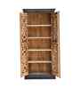 Sturdy Solid Wood Hand Carved Wardrobe in Black Finish