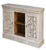Princess Solid Wood Hand Carved TV Consle in Ash Finish