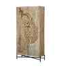 Peacock 2 Door Solid Wood Hand Carved Wardrobe in Ash Finish