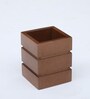 Brown Solid Wood Pen Holder