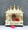 Multicolor Sheesham Wood & MDF Floor Rested Mandir Without Door