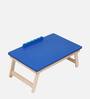 Solid Wood Portable Table in Blue Finish
