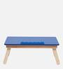 Solid Wood Portable Table in Blue Finish