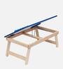 Solid Wood Portable Table in Blue Finish