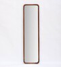 Solid Wood Rectangle Full Length Mirror in Walnut Colour