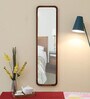 Solid Wood Rectangle Full Length Mirror in Walnut Colour