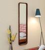 Solid Wood Rectangle Full Length Mirror in Walnut Colour