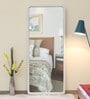 Solid Wood Rectangle Full Length Mirror in White Colour