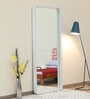 Solid Wood Rectangle Full Length Mirror in White Colour