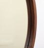 Solid Wood Round Wall Mirror in Walnut Colour