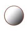 Solid Wood Round Wall Mirror in Walnut Colour
