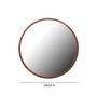 Solid Wood Round Wall Mirror in Walnut Colour