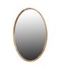 Solid Wood Round Wall Mirror in Yellow Colour