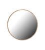 Solid Wood Round Wall Mirror in Yellow Colour