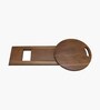 Solid Wood Seating Stool In Walnut Finish ( Set of 4)