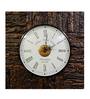 Solid Wood Square Analog Wall Clock In Brown