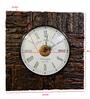 Solid Wood Square Analog Wall Clock In Brown
