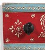 Red Solid Wood Traditional With 3 Hooks In Red Color Key Holder