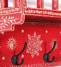Mango Wood Floating Wall Shelf With In Red Colour Key Holder
