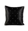 Black Geometric Satin 16 x 16 Inches Cushion Covers (Set of 2)