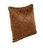Brown Geometric Satin 16 x 16 Inches Cushion Covers (Set of 2)