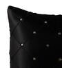 Black Geometric Satin 16 x 16 Inches Cushion Covers (Set of 2)