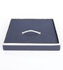 Navy Blue Canvas & Mdf Wardrobe Box (L: 14, W: 14, H: 14 Inches)