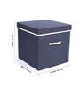 Navy Blue Canvas & Mdf Wardrobe Box (L: 14, W: 14, H: 14 Inches)