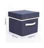 Navy Blue Canvas & Mdf Wardrobe Box (L: 8, W: 8, H: 8 Inches)