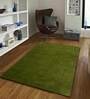 Green Wool Solid 4 x 6 Feet Hand Tufted Carpet