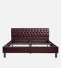 Solis Upholstered King Size Bed In Leatherette Sangria Finish
