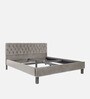 Solis Upholstered King Size Bed In Velvet Tusacn Tan Finish