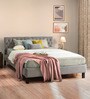 Solis Upholstered King Size Bed In Velvet Tusacn Tan Finish
